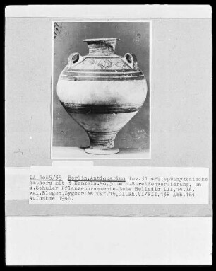 Spätmykenische Amphora mit drei Henkeln