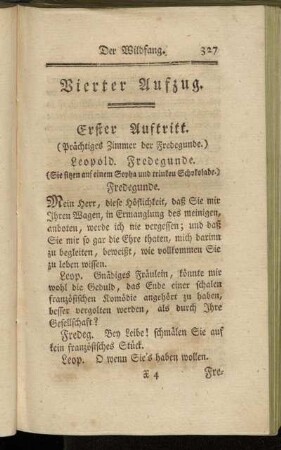 Erster Auftritt. - Siebenter Auftritt.
