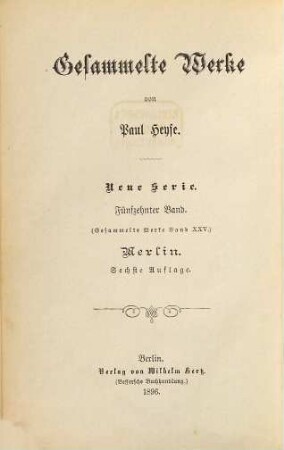 Gesammelte Werke, 25