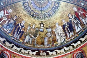 Apsismosaik mit Marienkrönung und Heiligen