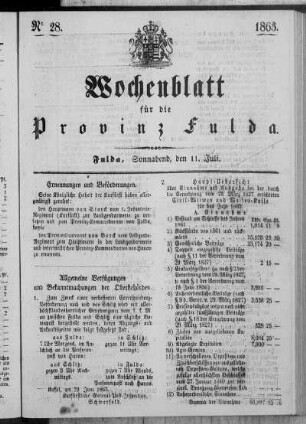 Nr. 28, Ausgabe vom 11. Juli 1863