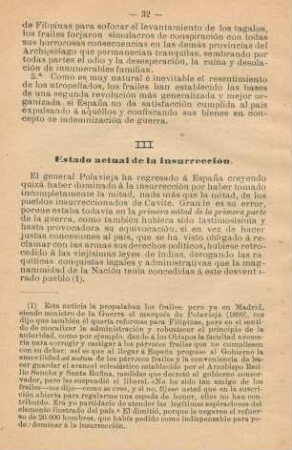 III. Estado actual de la insurrección