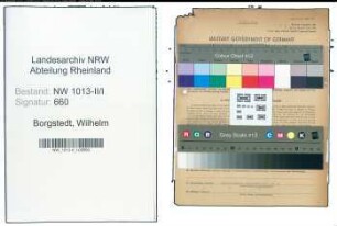 Entnazifizierung Wilhelm Borgstedt , geb. 09.01.1897 (Kaufmaennischer Angestellter)