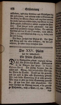Der XXV. Psalm [...].