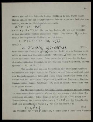 Thermodynamisches Potential eines idealen Gases (c_{\nu} - c_{\mu}) = R