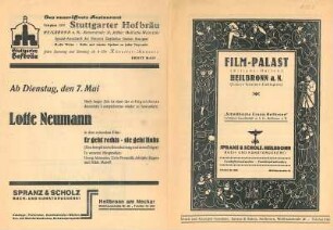 Werbezettel des Film-Palast für den Film "Asphalt" mit ausführlicher Inhaltsangabe
