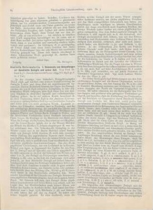 85-87 [Rezension] Analecta Reformatoria. I. Dokumente und Abhandlungen zur Geschichte Zwinglis und seiner Zeit