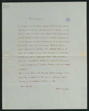 Brief vom 22. November 1850