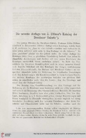 6: Die neuste Auflage von J. Hübner's Katalog der Dresdener Galerie