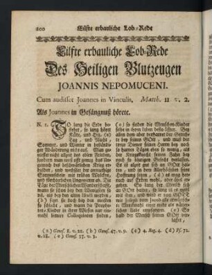 200-233, Eilfte erbauliche Lob-Rede des Heiligen Blutzeugen Joannis Nepomuceni - Zwölfte erbauliche Lob-Rede des Heiligen Joannis von Nepomuk