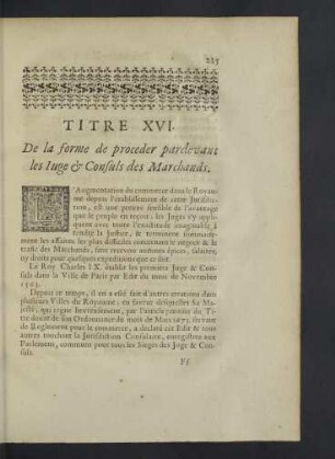 Titre XVI. - Titre XVII.