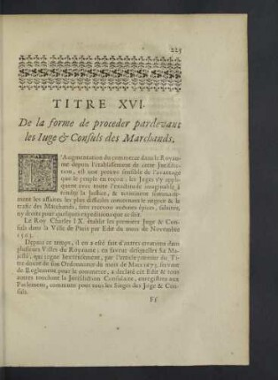 Titre XVI. - Titre XVII.