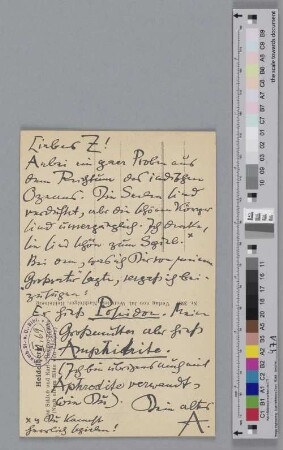 Postkarte an Ida Dehmel