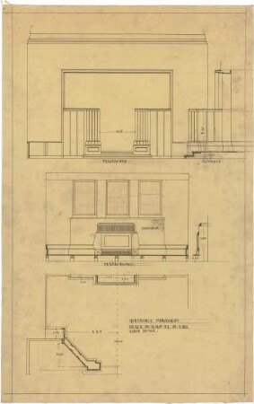 Billing, Hermann; Mannheim (Baden-Württemberg); Kunsthalle - Raum 25, Erker, Grundriss; Wände (Ansichten, Schnitte)