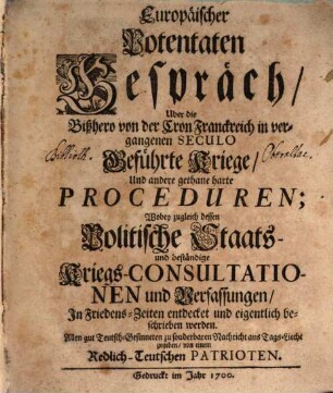 Europäischer Potentaten Gespräch