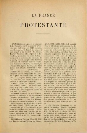 La France protestante, 6. [Easme - Gasparin]