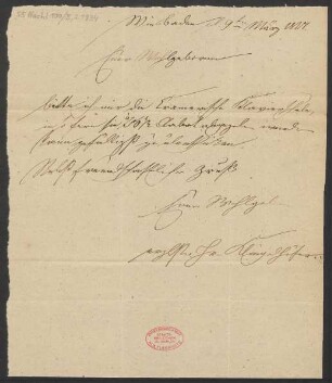 Brief an B. Schott's Söhne : 09.03.1827