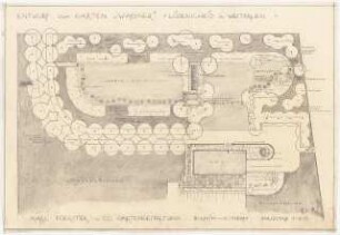 Garten Wagner, Lüdenscheid: Lageplan mit Gartenplan 1:100