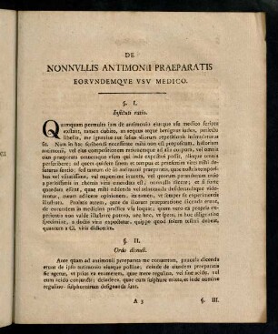 5-34, De Nonnvllis Antimonii Praeparatis Eorvndemqve Vsv Medico.