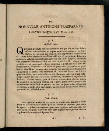 5-34, De Nonnvllis Antimonii Praeparatis Eorvndemqve Vsv Medico.