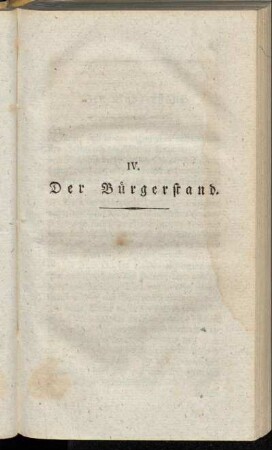 IV. Der Bürgerstand.
