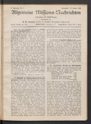 No. 1. 15. Januar 1916