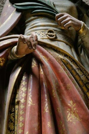 Frankreich. Midi Pyrenees. Aveyron. Rodez. Kathedrale Notre Dame. Statue Sainte Foy. Detail