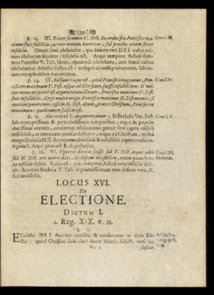 Locus XVI. De Electione