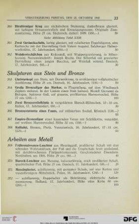 Skulpturen aus Stein und Bronze (Nr. 363-368)