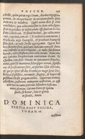 Dominica Tertia Post Pascha ...