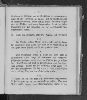 II. Von den Meistern, Meisters Frauen und Wittwen.
