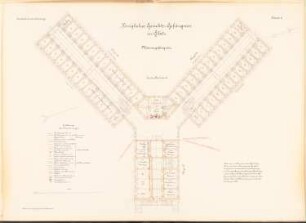 Gericht und Gefängnis, Glatz: Männergefängnis: Grundriss 1.OG 1:100