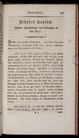 Zehntes Kapitel. Fieber, Entzündung und Erbrechen in der Ruhr.