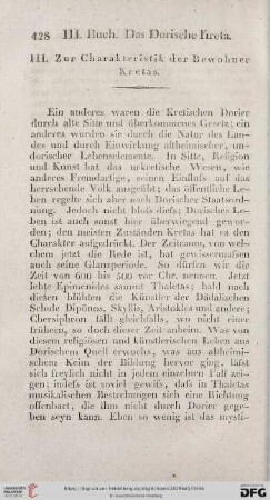 III. Zur Charakteristik der Bewohner Kretas