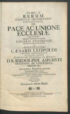 2: De Pace Ac Unione Ecclesiae