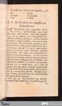 §. 6. [7.] De Conditionibus appositis in Desponsatione.