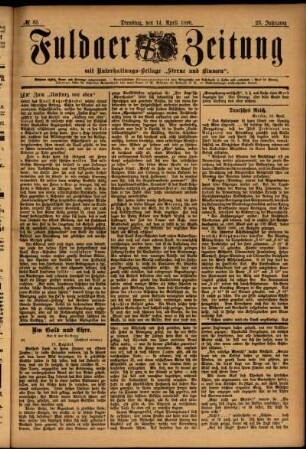 Ausgabe vom Dienstag, den 14. April 1896.