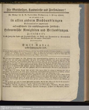 Für Gutsbesitzer, Landwirthe und Forstmänner