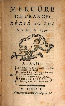 Mercure de France. 1750, 4
