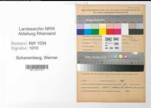 Entnazifizierung Werner Scharrenberg , geb. 05.05.1914 (Major)