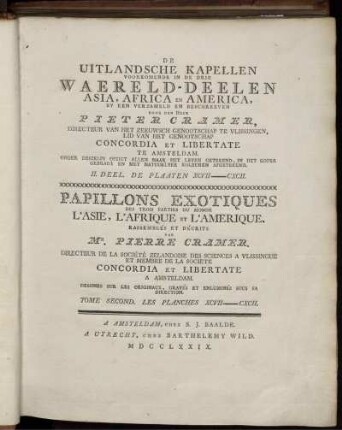 [], []: De uitlandsche Kapellen voorkomende in de drie waereld-deelen Asia, Africa en America. []. Plaaten. []