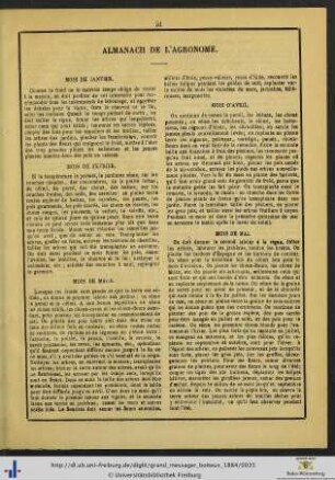 Almanach de l'Agronome.