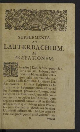 Supplementa Ad Lauterbachium