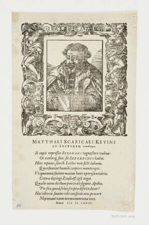 Matthaei Scaricaei Kevini, aus: Johann Jakob, "Theologiae Sincerae Loci Communes De Deo Et Homine : Perpetuis explicati Tabulis et Scholasticorum dogmatis illustrati", Basel 1599