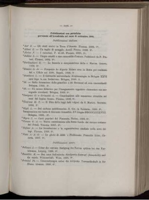 Pubblicazioni non periodiche pervenute all' Accademia nel mese di settembre 1888.