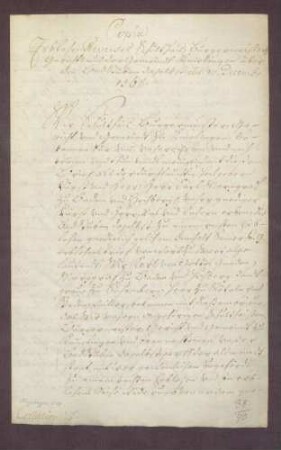 Erblehenrevers der Gemeinde Knielingen gegen Markgraf Carl II. von Baden-Durlach über die Badstube auf der Almende daselbst