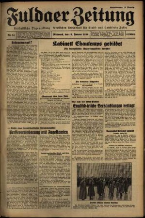 Ausgabe vom Mittwoch, den 19. Januar 1938.