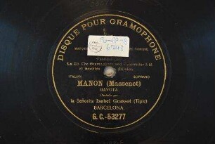 Manon : Gavota / (Massenet)