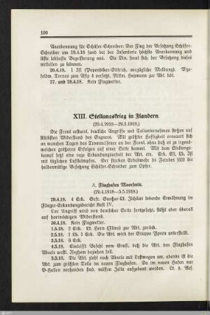 XIII. Stellungskrieg in Flandern