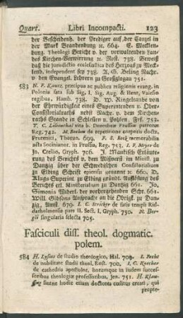 Fasciculi diss. theol. dogmatic. polem.